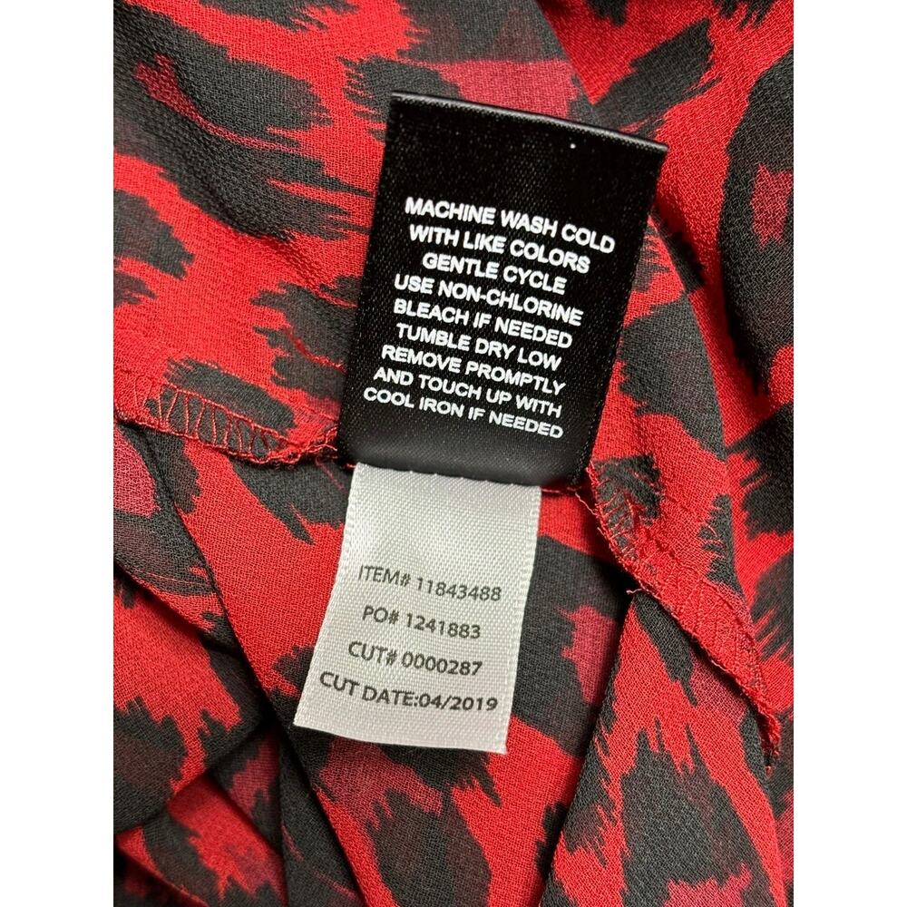 Torrid Leopard Print Challis Button Front Shirt D… - image 5